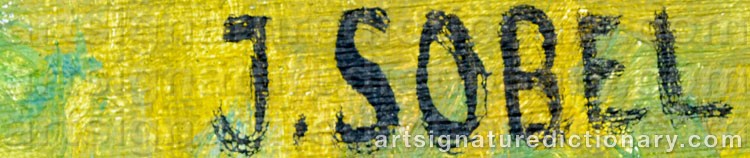 Authentic signature by Jehudith SOBEL on  artwork