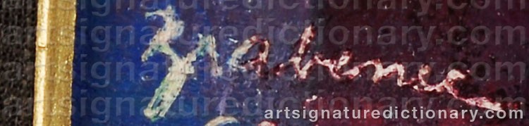 Authentic signature by Jaromír E. BRABENEC on  artwork