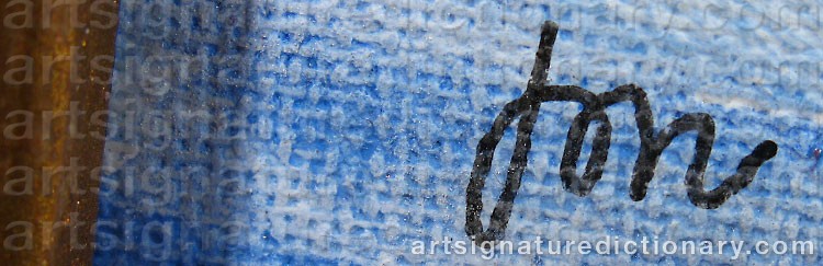 Authentic signature by Karl-Göran ‘Jon’ JONASSON on  artwork