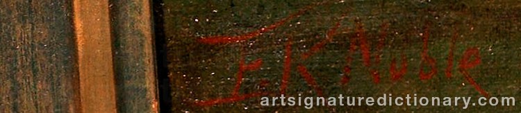 Authentic signature by Emma K. Bennett NOBLE on  artwork