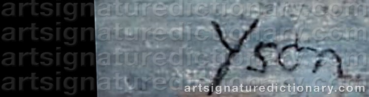 Authentic signature by Bo Yson SJÖBERG on  artwork