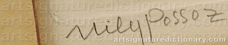 Authentic signature by Mily POSSOZ on  artwork
