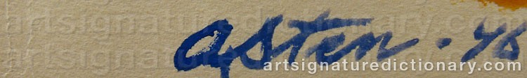 Authentic signature by Anders ‘Asten’ STEN on  artwork