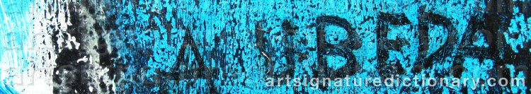 Authentic signature by Agustín UBEDA on  artwork