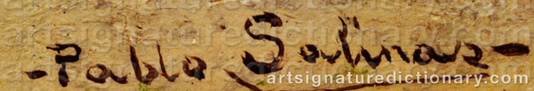 Authentic signature by Juan Pablo SALINAS on  artwork