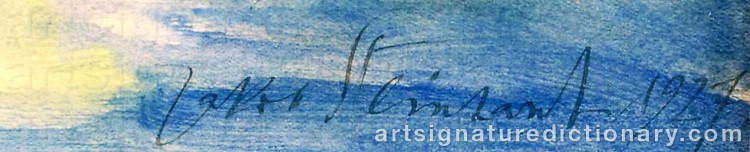 Authentic signature by Jakob STEINHARDT on Painting/Watercolour artwork