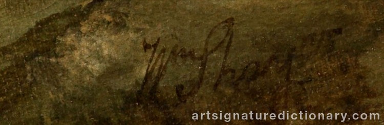 Authentic signature by William The Elder SHAYER on artwork