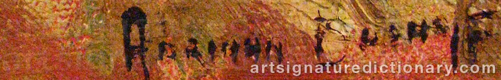 Authentic signature by Adriaan BOSHOFF on  artwork