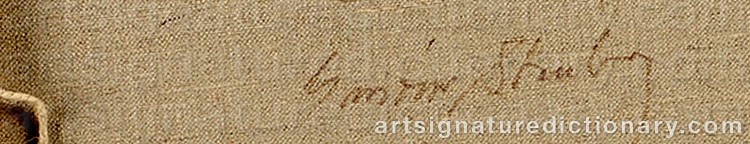 Authentic signature by Gustaf STENBERG on  artwork