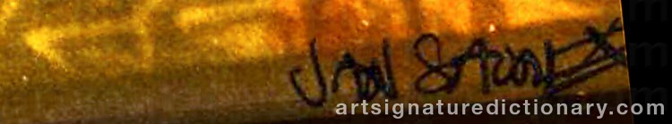 Authentic signature by Jan SAUDEK on  artwork