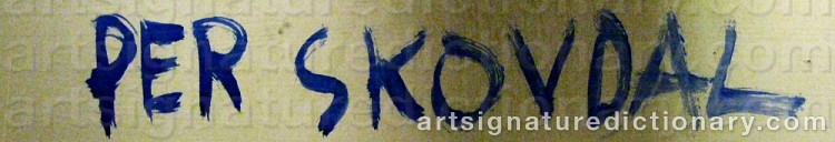 Authentic signature by Per SKOVDAL on  artwork
