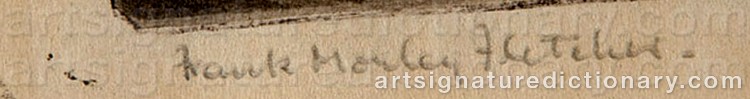 Authentic signature by Frank Morley FLETCHER on  artwork
