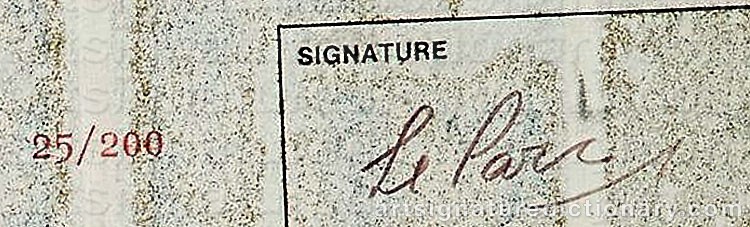Authentic signature by Julio Le PARC on Drawing/Graphic/Print artwork