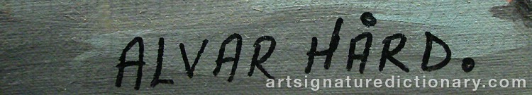 Forged signature of Alvar HÅRD