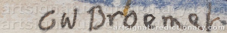 Authentic signature by Carl William BROEMEL on  artwork