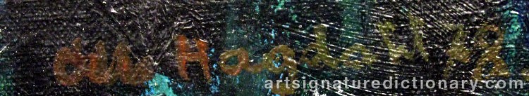 Authentic signature by Olle HAGDAHL on artwork