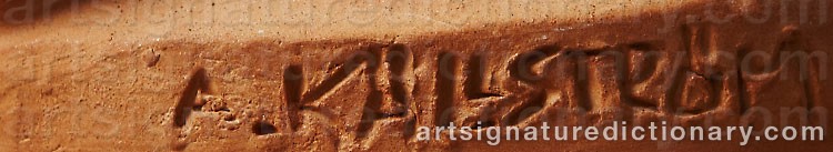 Authentic signature by Arvid KÄLLSTRÖM on artwork