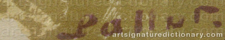 Authentic signature by Pierre PALLUT on  artwork