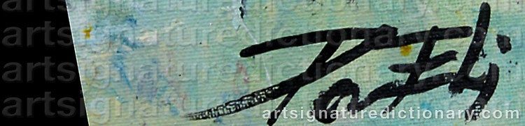 Authentic signature by Per ELI on  artwork