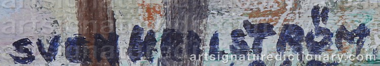 Authentic signature by Sven HELLSTRÖM on Painting/Watercolour artwork