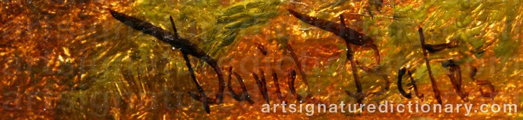 Authentic signature by David BATES on Painting/Watercolour artwork