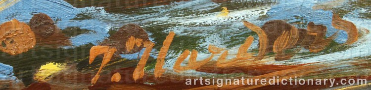Authentic signature by Johannes HARDERS on Painting/Watercolour artwork