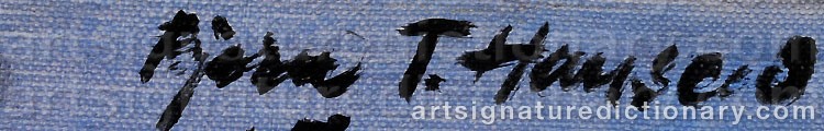 Authentic signature by Bjørn T. HANSEN on  artwork