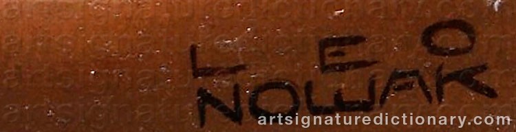 Authentic signature by Leo NOWAK on  artwork