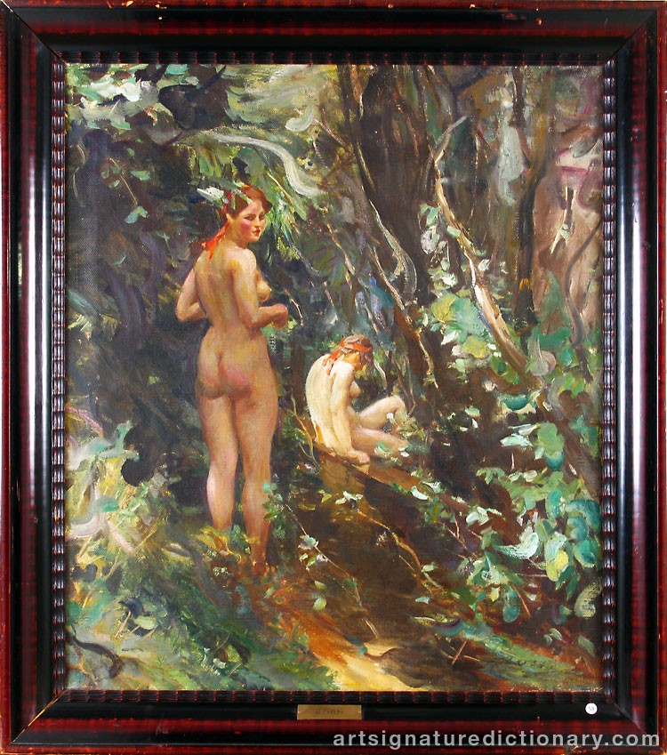 Close-up details showing Anders ZORN signature forgery characteristics