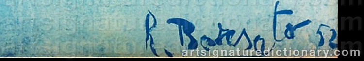 Authentic signature by Renato BORSATO on  artwork