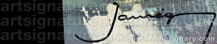 Authentic signature by Christian JAUREGUY on  artwork