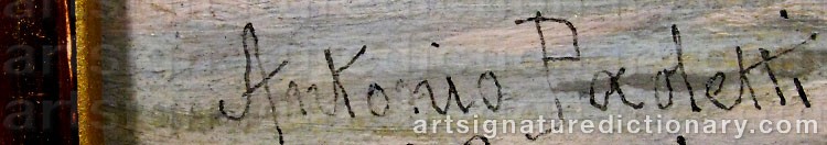 Authentic signature by Antonio Ermolao PAOLETTI on  artwork