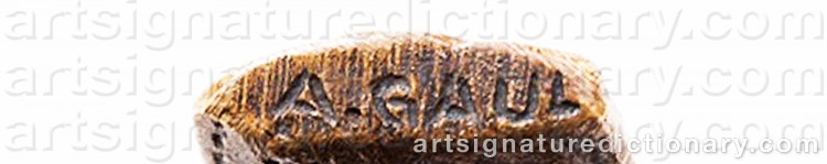 Authentic signature by August GAUL on  artwork
