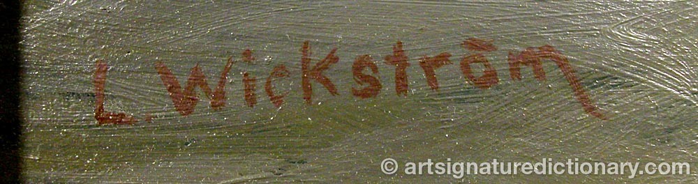 Authentic signature by Lennart WICKSTRÖM on  artwork