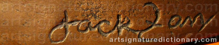 Authentic signature by Jack ZAN on artwork