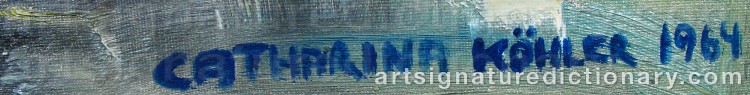 Authentic signature by Catharina KÖHLER on Painting/Watercolour artwork