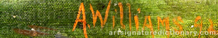 Authentic signature by Alexander WILLIAMS on  artwork