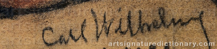 Authentic signature by Carl WILHELMS on  artwork