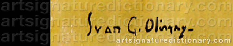 Authentic signature by Ivan Gregorevitch OLINSKY on artwork