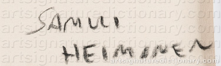 Authentic signature by Samuli HEIMONEN on Painting/Watercolour artwork