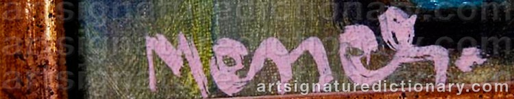 Authentic signature by Maria Ines MENEZ on  artwork