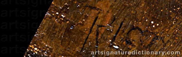 Authentic signature by Martin RICO on  artwork