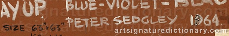 Authentic signature by Peter SEDGLEY on  artwork