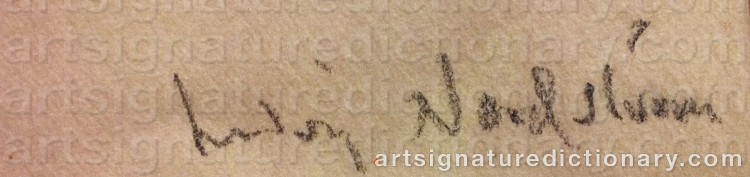 Authentic signature by Ludvig ‘Lubbe’ NORDSTRÖM on artwork