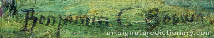 Authentic signature by Benjamin Chambers BROWN on Painting/Watercolour artwork