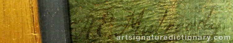 Authentic signature by Augustus Edwin MULREADY on  artwork