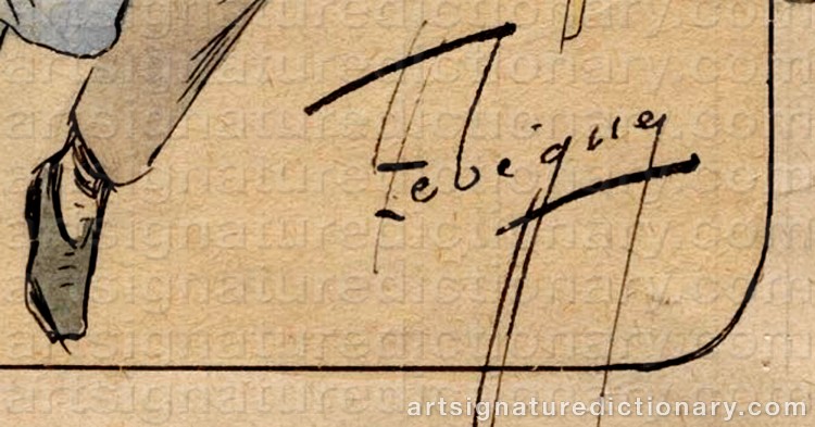 Authentic signature by Léon LEBEGUE on  artwork