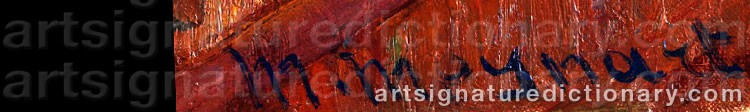 Authentic signature by Maurice MEYNART on  artwork