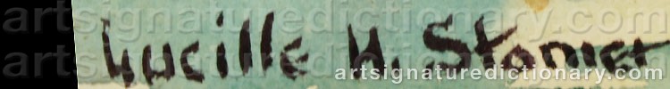 Authentic signature by Lucille Holderness STONIER on  artwork