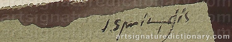 Authentic signature by Jekabs SPRINGIS on  artwork